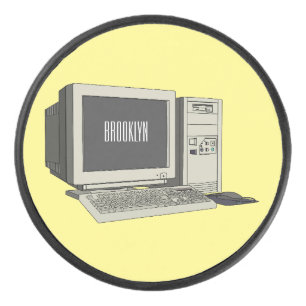 Computer cartoon illustration  hockey puck