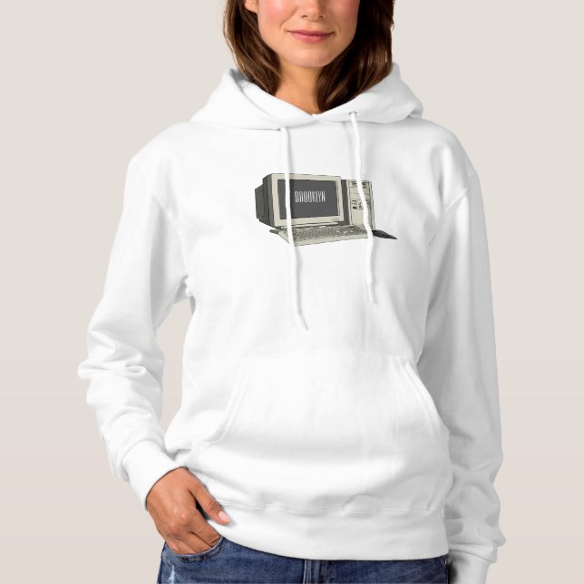Computer cartoon illustration  hoodie (Front)