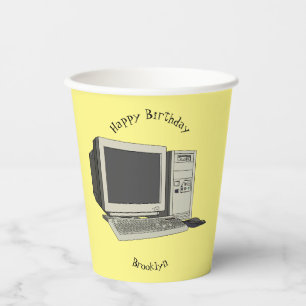 Computer cartoon illustration paper cups
