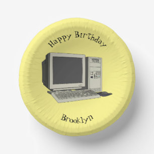 Computer cartoon illustration paper plate
