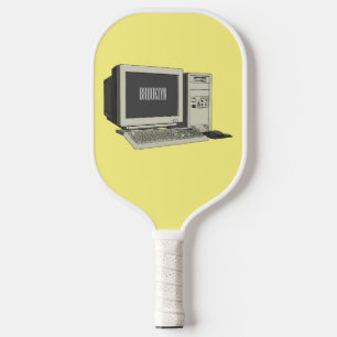 Computer cartoon illustration pickleball paddle