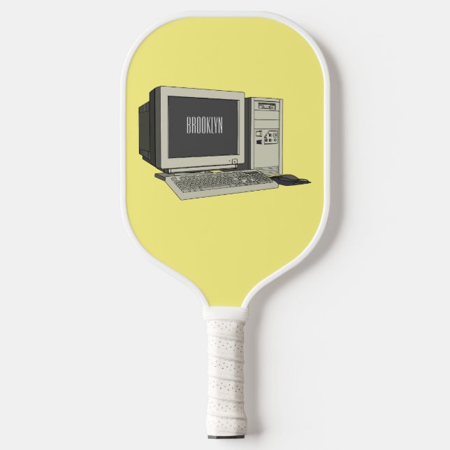 Computer cartoon illustration  pickleball paddle (Front)