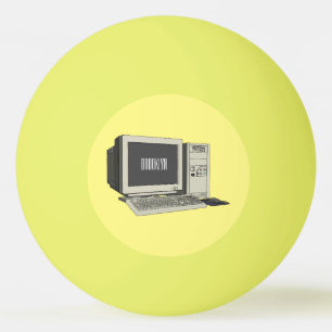 Computer cartoon illustration ping pong ball