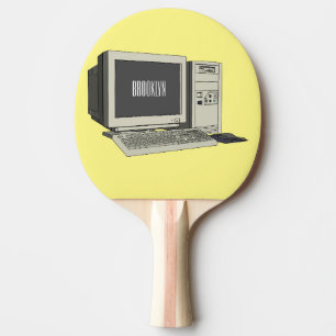 Computer cartoon illustration  ping pong paddle