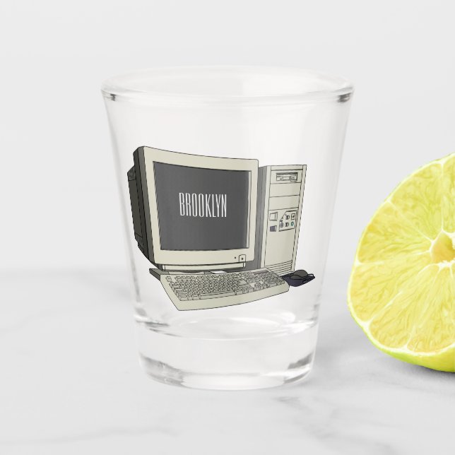 Computer cartoon illustration  shot glass (Front)