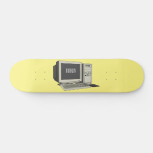 Computer cartoon illustration  skateboard