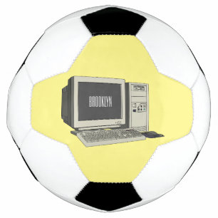 Computer cartoon illustration soccer ball