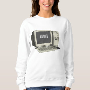Computer cartoon illustration  sweatshirt