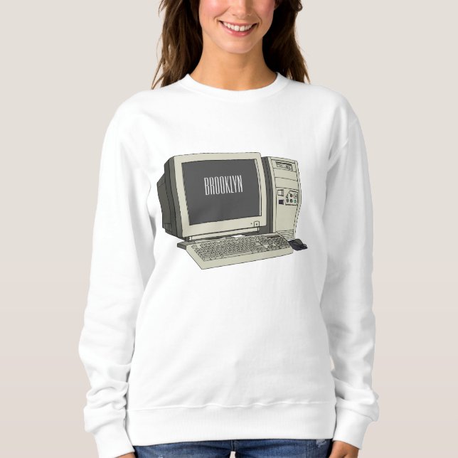 Computer cartoon illustration  sweatshirt (Front)