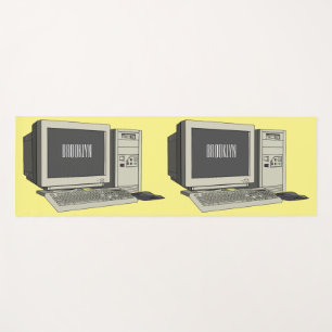 Computer cartoon illustration yoga mat