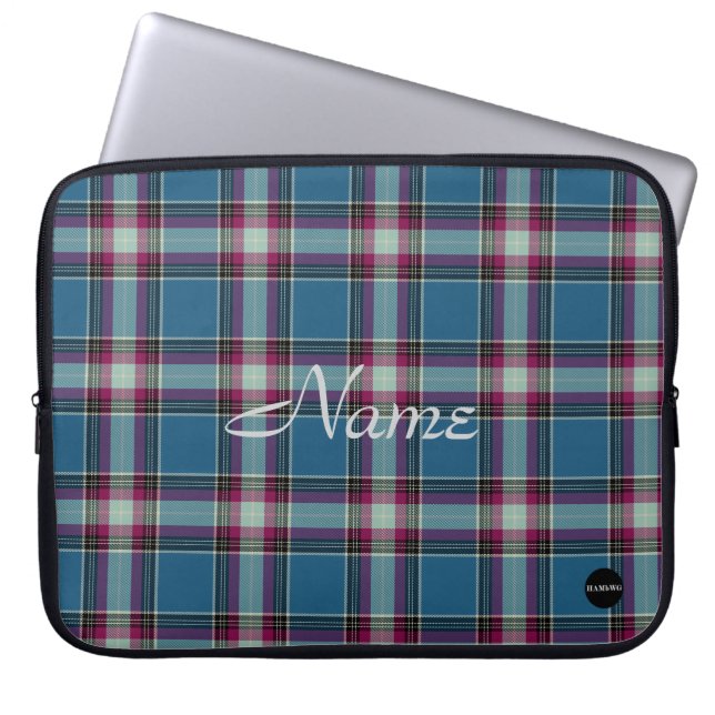 Computer Cases -HAMbyWG  Blue with Pink Plaid (Front)