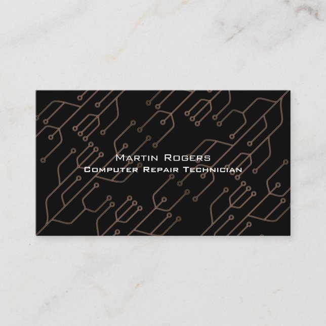 Computer chip circuit pattern texture business card (Front)