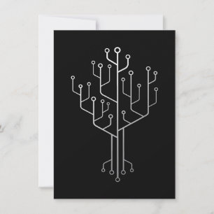 Computer Chip Tree Programmer Coder Engineer Tech Invitation