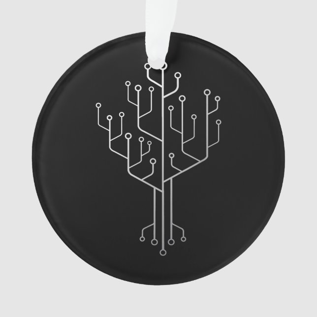 Computer Chip Tree Programmer Coder Engineer Tech Ornament (Front)