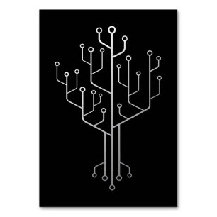 Computer Chip Tree Programmer Coder Engineer Tech Table Number