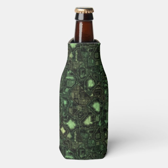 Computer circuit background bottle cooler (Bottle Front)