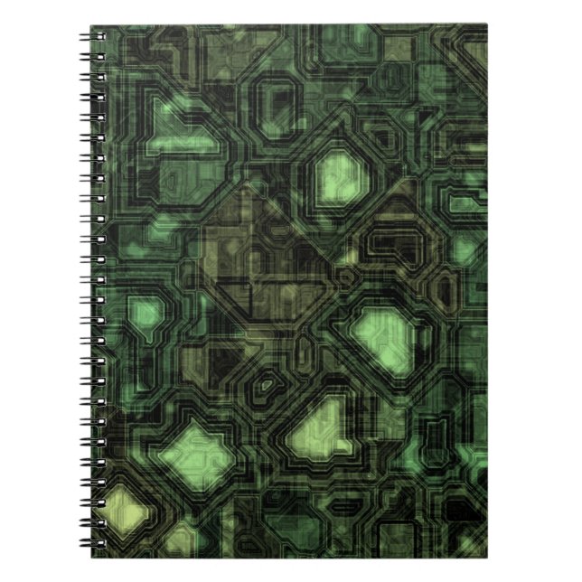 Computer circuit background spiral notebook (Front)