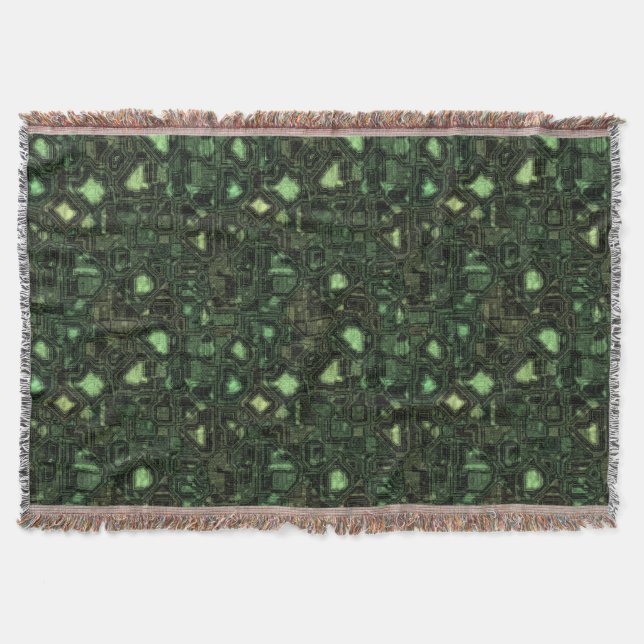 Computer circuit background throw blanket (Front)