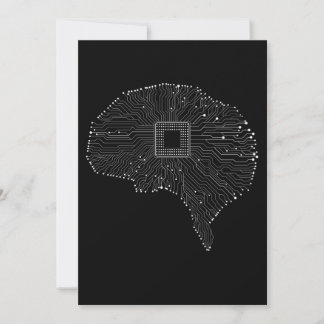 Computer Circuit Board Brain Electrician Engineer Invitation