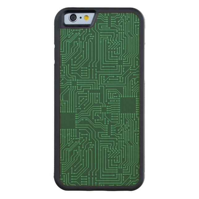 Computer circuit board carved wood iPhone case (Back)