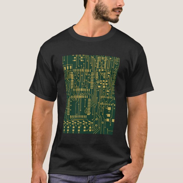 Computer Circuit Board Electronics Tech T-Shirt (Front)
