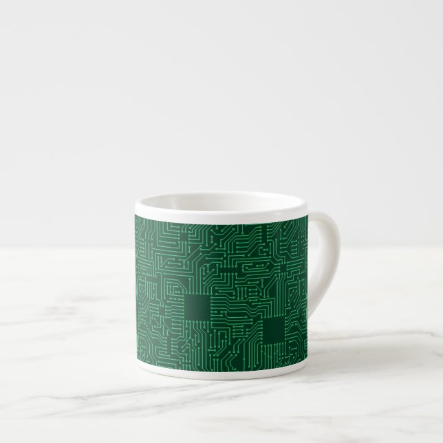 Computer circuit board espresso cup (Front Right)