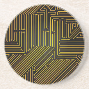 Computer circuit board pattern coaster