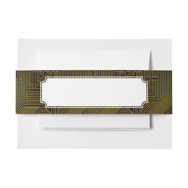 Computer circuit board pattern invitation belly band (Front Example)