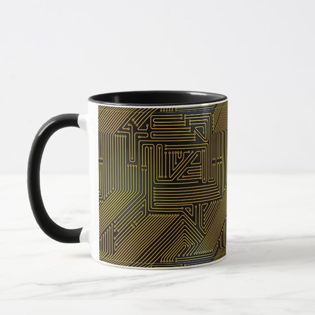 Computer circuit board pattern mug (Left)