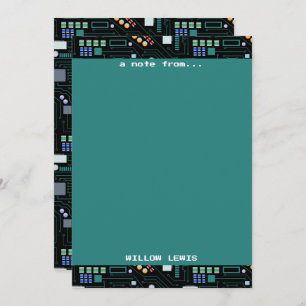 Computer Circuit Board Pattern Office Decor Card