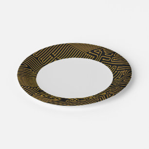 Computer circuit board pattern paper plate