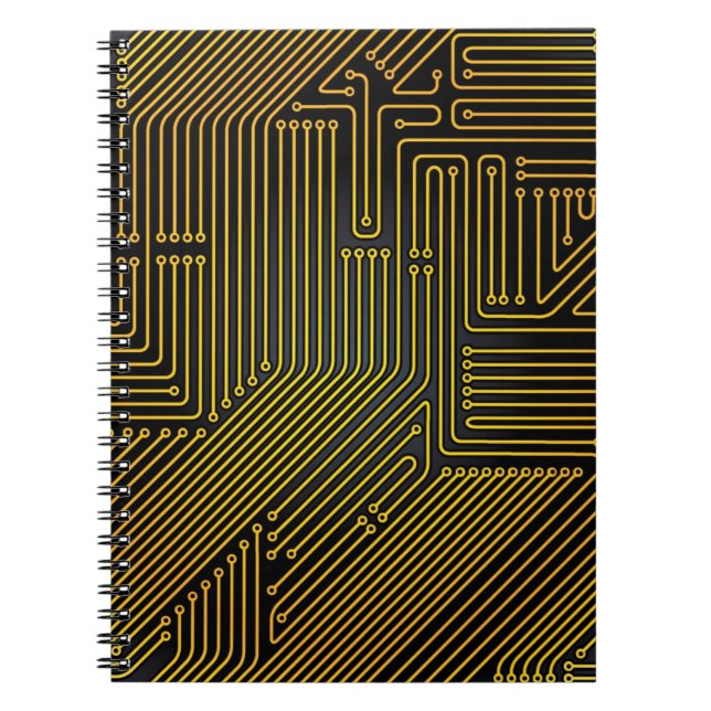 Computer circuit board pattern spiral notebook (Front)