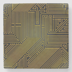 Computer circuit board pattern stone coaster