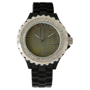 Computer circuit board pattern watch