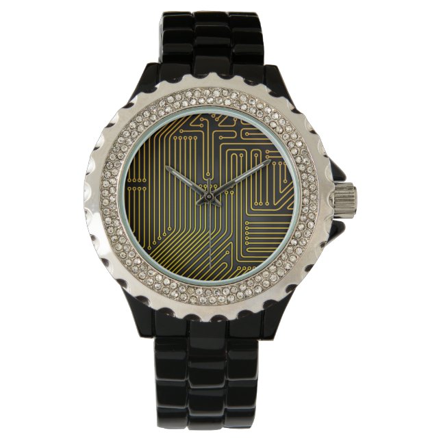 Computer circuit board pattern watch (Front)