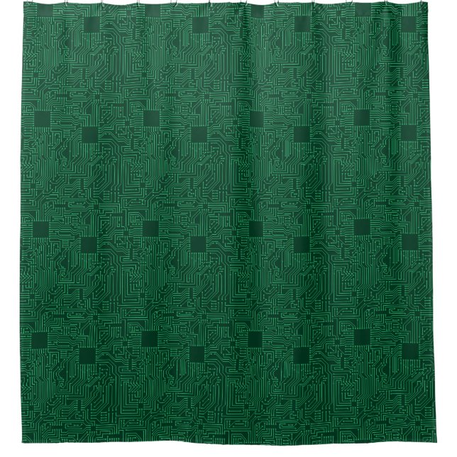 Computer circuit board shower curtain (Front)