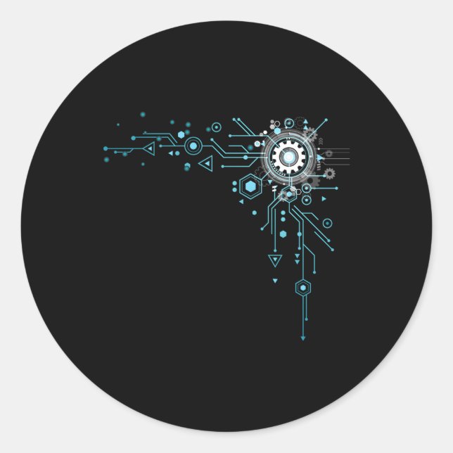 Computer Circuit Engineer Computer Nerd Classic Round Sticker (Front)