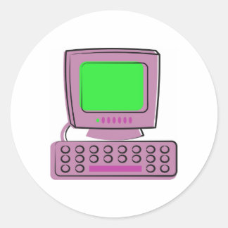 Computer Classic Round Sticker