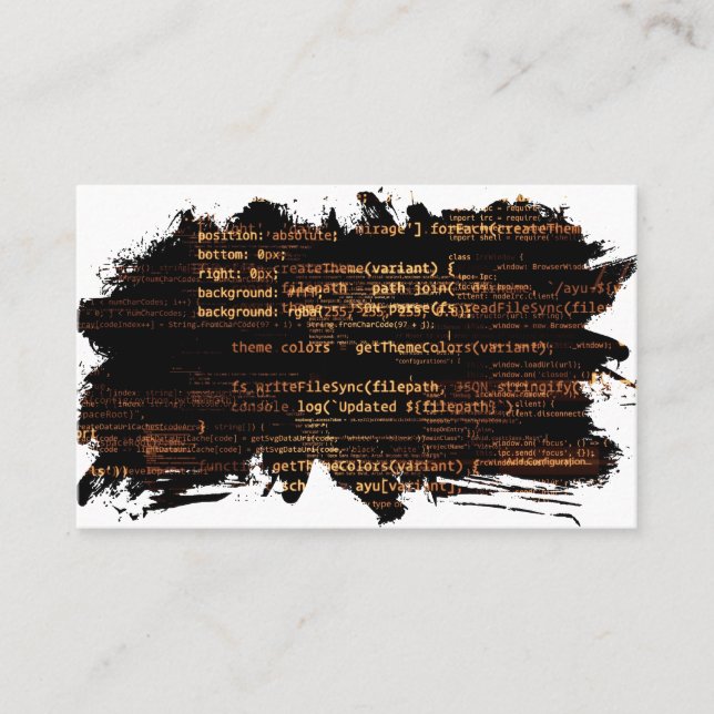 Computer code business card (Front)