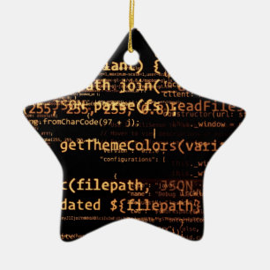 Computer code ceramic tree decoration