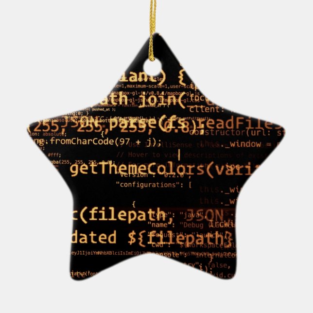 Computer code ceramic tree decoration (Front)