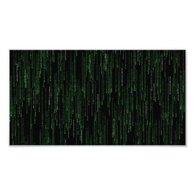 Computer Code falling gaming geek poster artwork (Front)