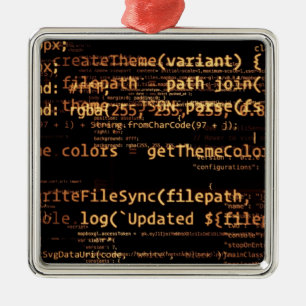 Computer code metal tree decoration