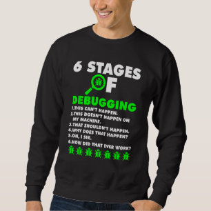 Computer Coder Software Developer 6 Stages Of Debu Sweatshirt