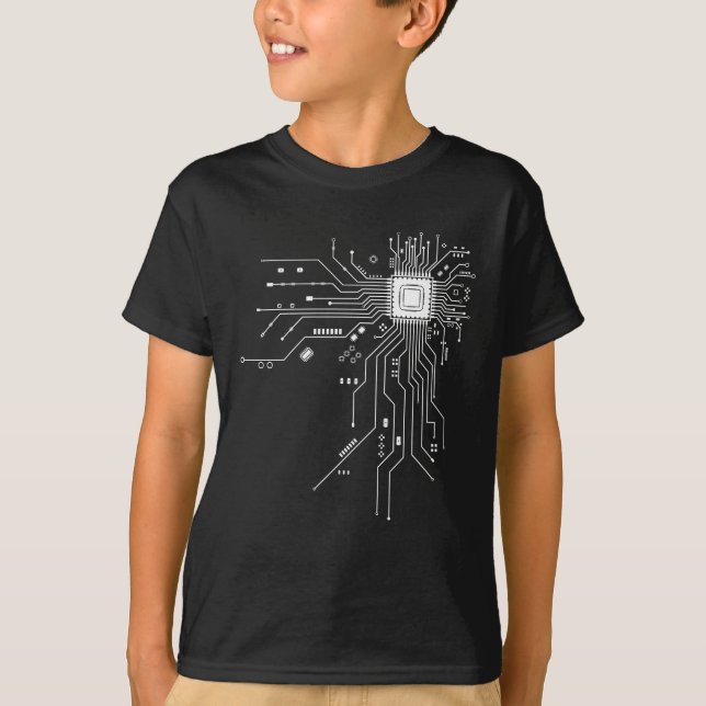 Computer CPU Chip PCB Circuit Design Tech Gift T-Shirt (Front)