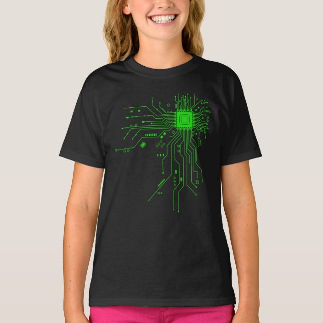 Computer CPU Chip PCB Circuit Design Tech Gift T-Shirt (Front)