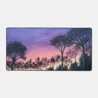 Computer desk keyboard matt with trees at sunset mat