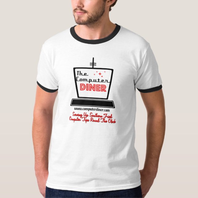 Computer Diner Logo Ringer T T-Shirt (Front)