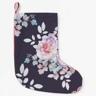 Computer drawn beautiful flowers illustrationart, small christmas stocking