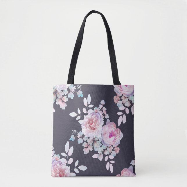 Computer drawn beautiful flowers illustrationart,  tote bag (Front)